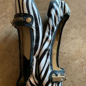 New Michael Kors Zebra Print Ballet Flats 6 1/2